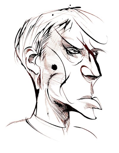 Boris Pasternak, Russian Poet and Novelist (1890-1960) (Caricature) by Neale Osborne